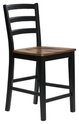 Wildenauer Brown/Black Counter Height Dining Table w/4 Barstools (Online Special Price) - Ornate Home
