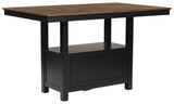 Wildenauer Brown/Black Counter Height Dining Table w/4 Barstools - Ornate Home