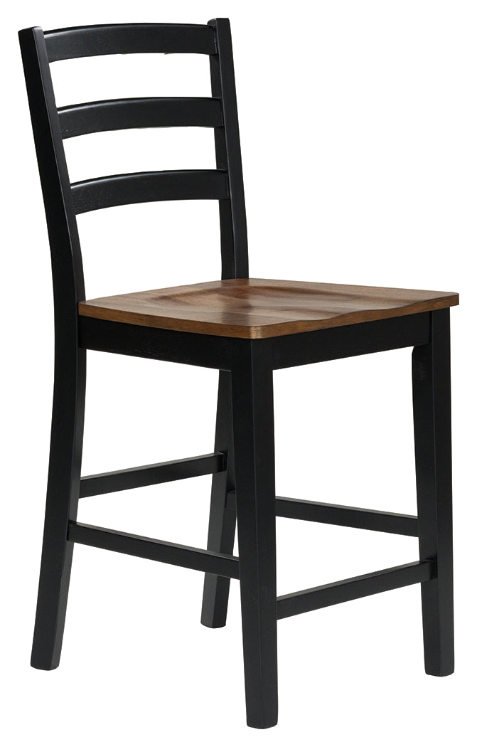 Wildenauer Brown/Black Counter Height Dining Table w/4 Barstools - Ornate Home