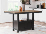 Wildenauer Brown/Black Counter Height Dining Table w/4 Barstools - Ornate Home