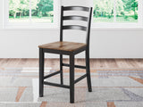Wildenauer Brown/Black Counter Height Dining Table w/4 Barstools - Ornate Home