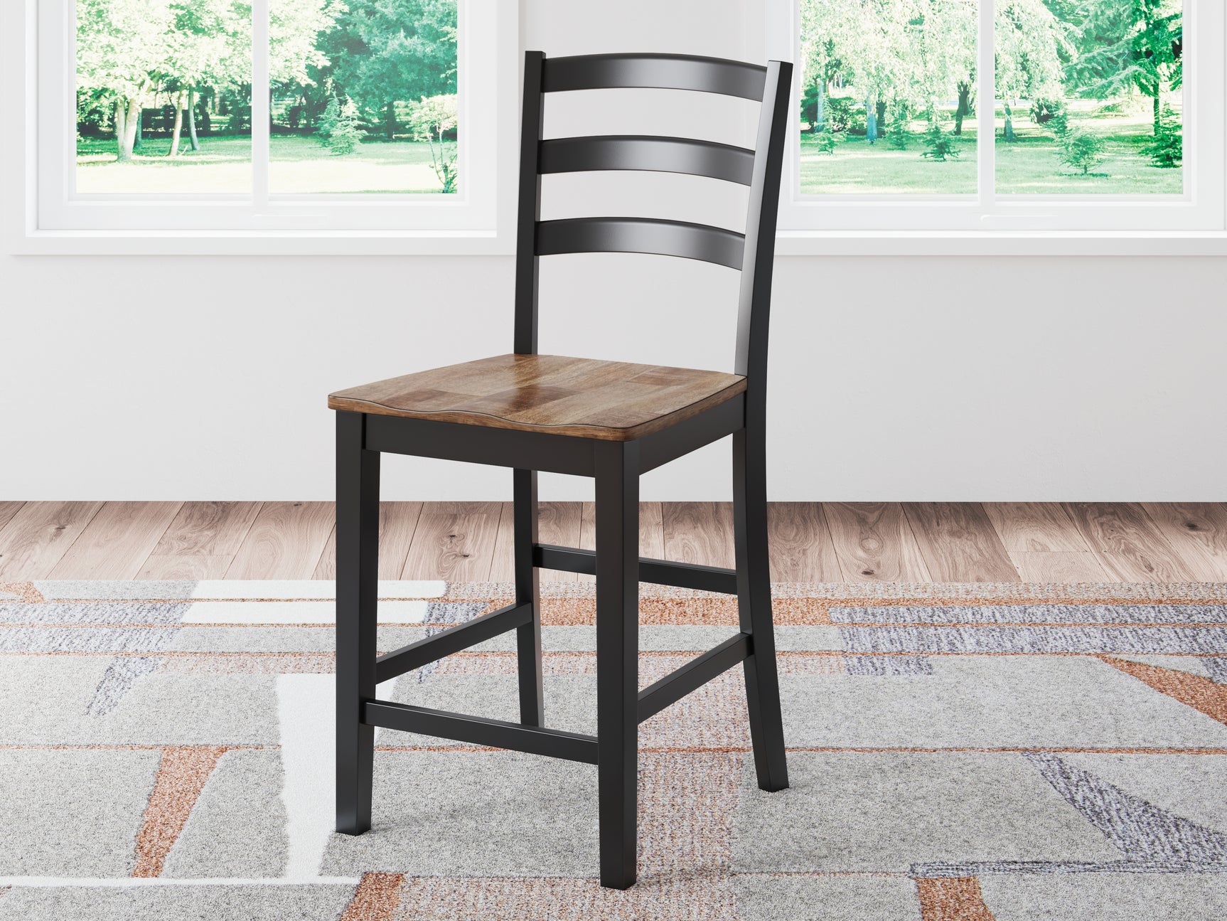 Wildenauer Brown/Black Counter Height Dining Table w/4 Barstools - Ornate Home