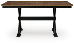 Wildenauer Brown/Black Counter Height Extension Dining Table and 4 Barstools - Ornate Home