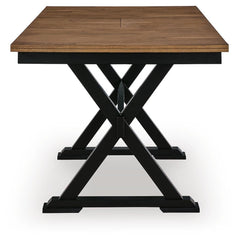 Wildenauer Brown/Black Counter Height Extension Dining Table and 4 Barstools - Ornate Home