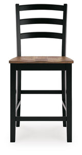 Wildenauer Brown/Black Counter Height Extension Dining Table and 4 Barstools - Ornate Home