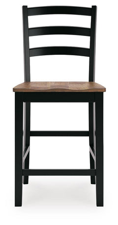 Wildenauer Brown/Black Counter Height Extension Dining Table and 4 Barstools - Ornate Home
