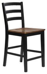Wildenauer Brown/Black Counter Height Extension Dining Table and 4 Barstools - Ornate Home