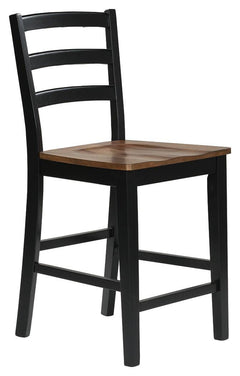 Wildenauer Brown/Black Counter Height Extension Dining Table and 4 Barstools - Ornate Home