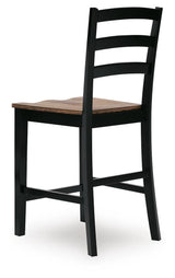 Wildenauer Brown/Black Counter Height Extension Dining Table and 4 Barstools - Ornate Home