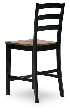 Wildenauer Brown/Black Counter Height Extension Dining Table and 4 Barstools - Ornate Home
