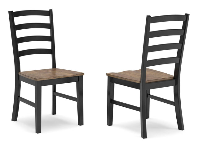 Wildenauer Brown & Black Dining Room Chair (Set of 2) - Ornate Home