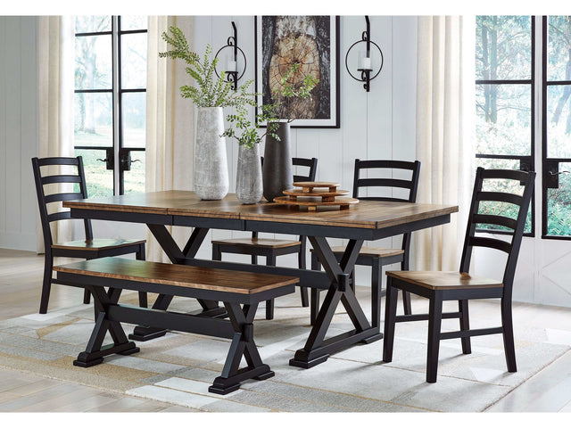 Wildenauer Brown & Black Dining Room Set / 6pc - Ornate Home