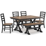 Wildenauer Brown & Black Dining Room Set / 6pc - Ornate Home
