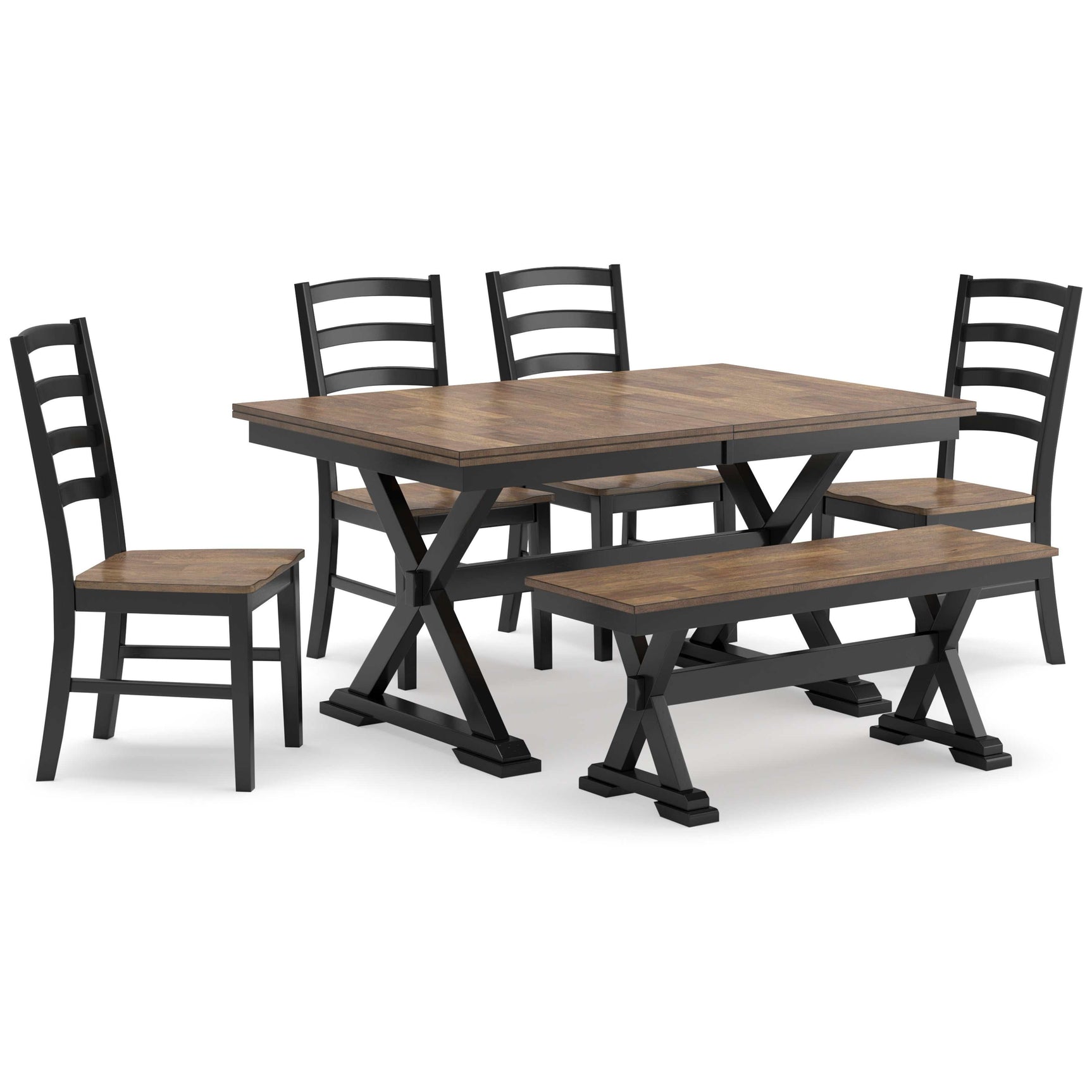Wildenauer Brown & Black Dining Room Set / 6pc - Ornate Home