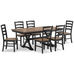 Wildenauer Brown & Black Dining Room Set / 7pc - Ornate Home