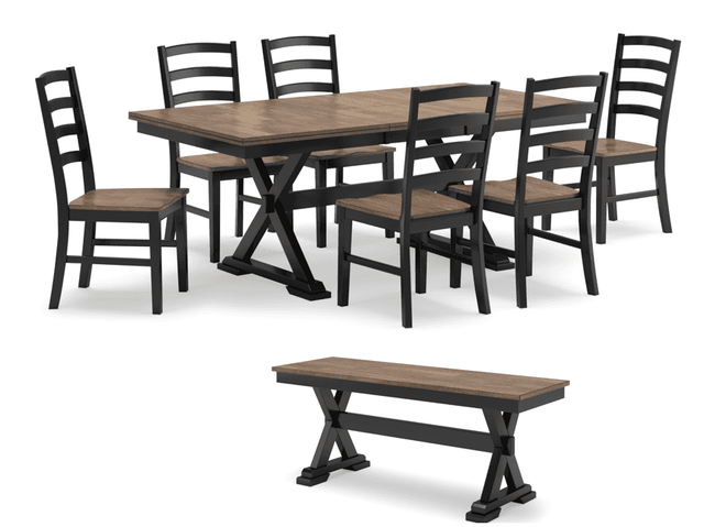 Wildenauer Brown & Black Dining Room Set / 8pc - Ornate Home