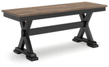 Wildenauer Brown/Black Dining Table, 2 Chairs and 2 Benches (Online Special Price) - Ornate Home