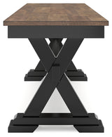 Wildenauer Brown/Black Dining Table, 2 Chairs and 2 Benches - Ornate Home