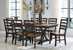 Wildenauer Brown/Black Dining Table and 8 Chairs (Online Special Price) - Ornate Home