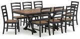 Wildenauer Brown/Black Dining Table and 8 Chairs (Online Special Price) - Ornate Home