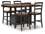 Wildenauer Brown/Black Dining Table w/4 Chairs (Online Special Price) - Ornate Home