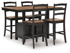 Wildenauer Brown/Black Dining Table w/4 Chairs - Ornate Home