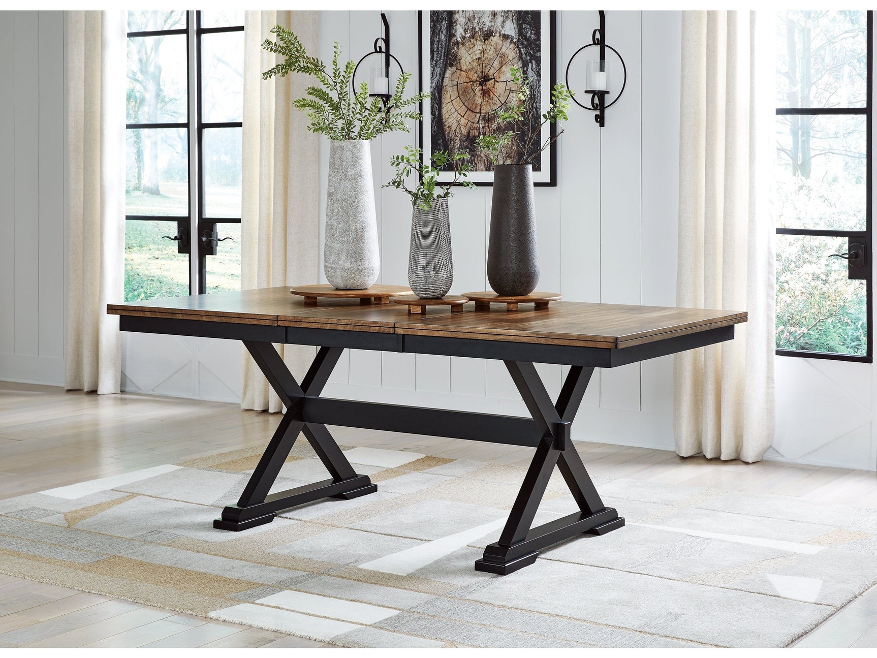 Wildenauer Brown & Black Dining Table w/ Extension (Online Special Price) - Ornate Home