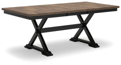 Wildenauer Brown & Black Dining Table w/ Extension - Ornate Home