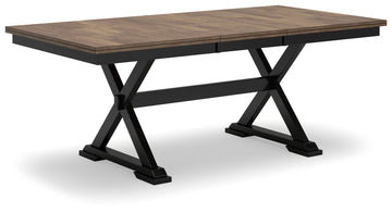 Wildenauer Brown & Black Dining Table w/ Extension - Ornate Home