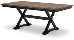 Wildenauer Brown & Black Dining Table w/ Extension - Ornate Home