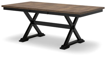 Wildenauer Brown & Black Dining Table w/ Extension - Ornate Home