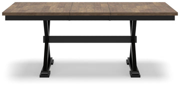 Wildenauer Brown & Black Dining Table w/ Extension - Ornate Home