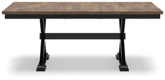 Wildenauer Brown & Black Dining Table w/ Extension - Ornate Home