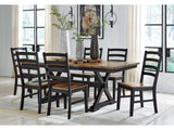 Wildenauer Brown/Black Extension Dining Table w/6 Chairs (Online Special Price) - Ornate Home