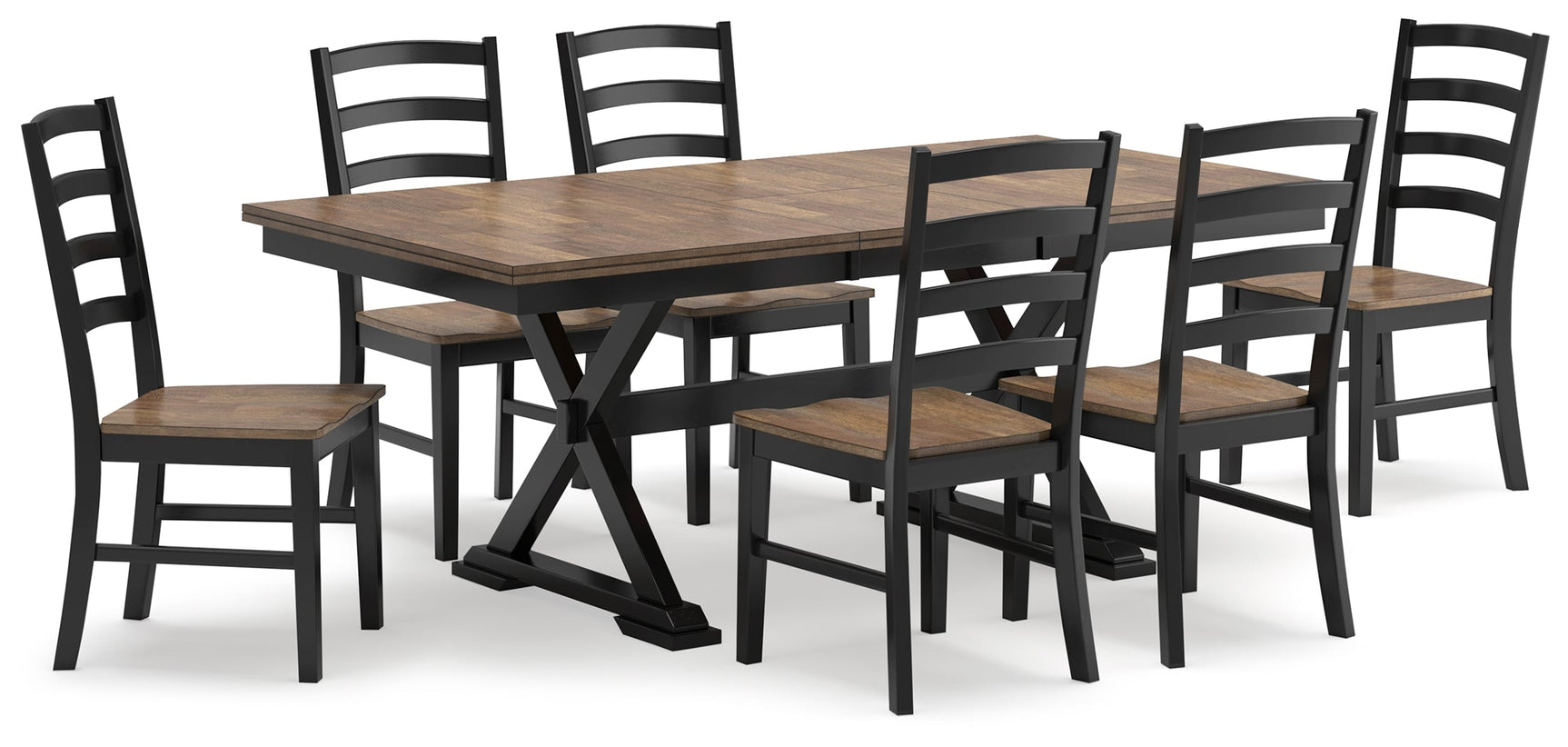 Wildenauer Brown/Black Extension Dining Table w/6 Chairs (Online Special Price) - Ornate Home