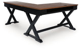 Wildenauer Brown/Black Home Office Desk (L shape) (Online Special Price) - Ornate Home