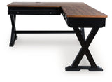Wildenauer Brown/Black Home Office Desk (L shape) (Online Special Price) - Ornate Home