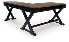 Wildenauer Brown/Black Home Office Desk (L shape) - Ornate Home