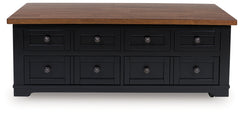 Wildenauer Brown/Black Lift Top Cocktail Table - Ornate Home