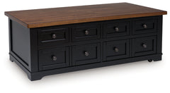 Wildenauer Brown/Black Lift-top Coffee Table and 2 Chairside End Tables - Ornate Home