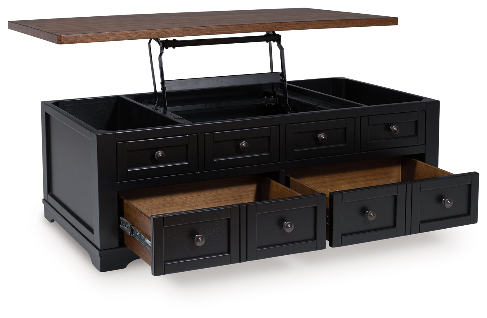 Wildenauer Brown/Black Lift-top Coffee Table and 2 Chairside End Tables - Ornate Home