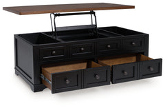 Wildenauer Brown/Black Lift-top Coffee Table and 2 Chairside End Tables - Ornate Home