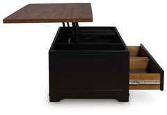 Wildenauer Brown/Black Lift-top Coffee Table and 2 Chairside End Tables - Ornate Home