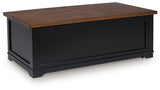 Wildenauer Brown/Black Lift-top Coffee Table and 2 Chairside End Tables - Ornate Home