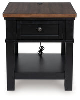 Wildenauer Brown/Black Rectangular End Table (Online Special Price) - Ornate Home
