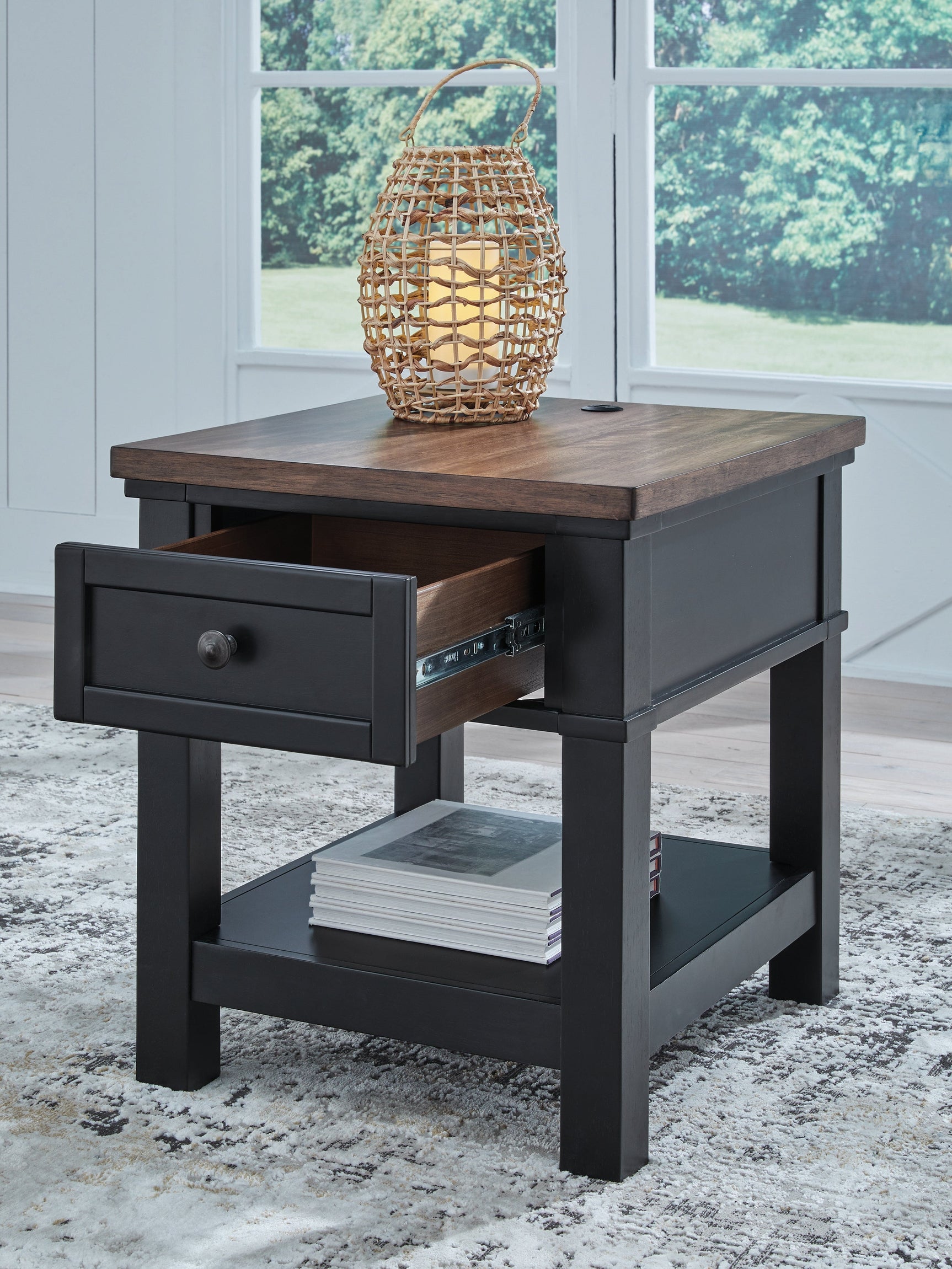 Wildenauer Brown/Black Rectangular End Table (Online Special Price) - Ornate Home