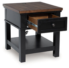 Wildenauer Brown/Black Rectangular End Table - Ornate Home