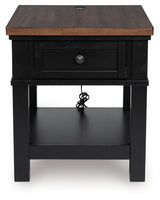 Wildenauer Brown/Black Rectangular End Table - Ornate Home