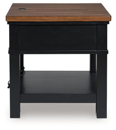 Wildenauer Brown/Black Rectangular End Table - Ornate Home