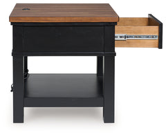 Wildenauer Brown/Black Rectangular End Table - Ornate Home